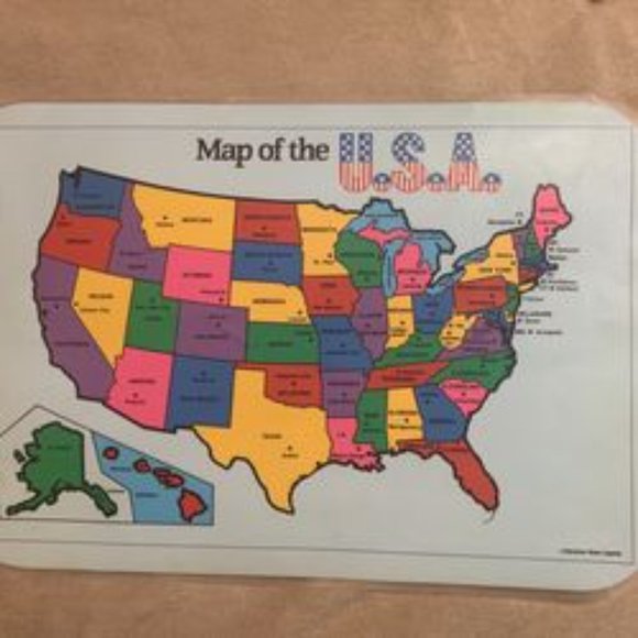 1997 Double Sided Placemats Untied States And Activities - Picture 1 of 2